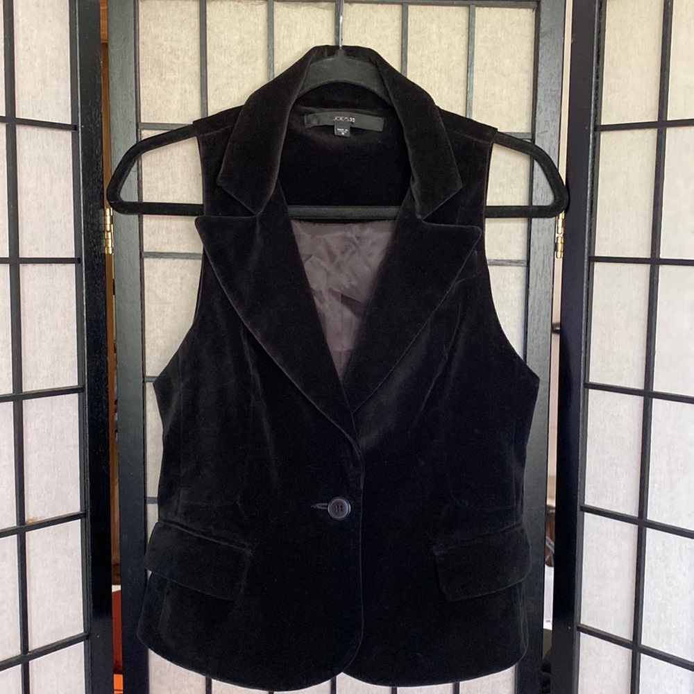 Joe’s Jeans Brand Black Velvety Vest Size M